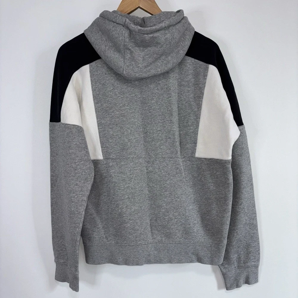 Nike Color Block Pullover Hoodie Gray Black White Small Cotton Fleece